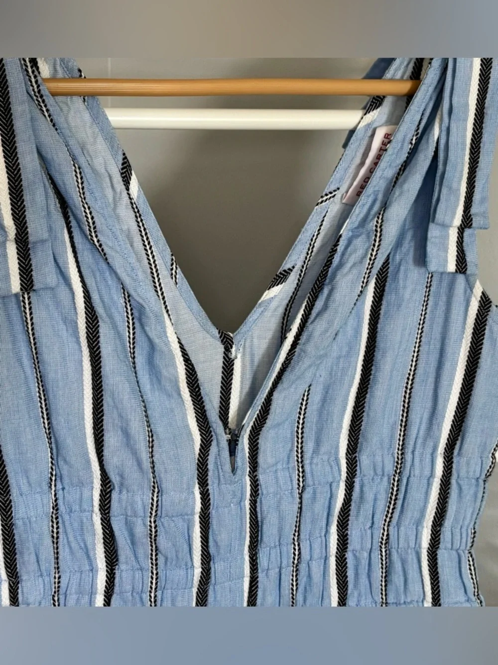 Red Carter Light Blue Sleeveless Striped Jumpsuit - Picture 6 of 16